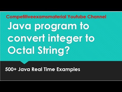 Write A Java Program To Convert Integer To Octal String