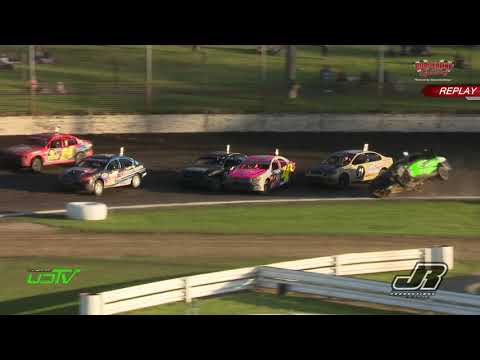 2020 MJS Streetstock Series Rd 2 - Bryan Brown 2 Wheelin crash