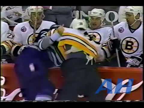 NHL Nov. 27, 1992 Jim Wiemer,BOS v Mark Janssens,HFD Boston Bruins Hartford Whalers