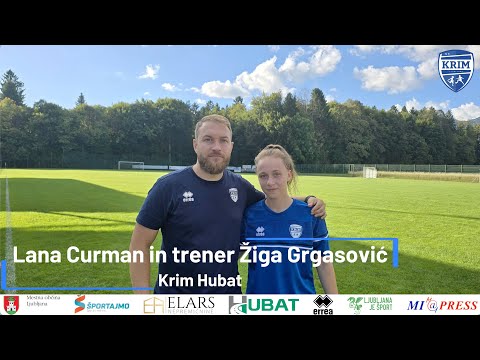 Lana Curman in trener Žiga Grgasović po tekmi ŽNK Cerklje - Krim Hubat