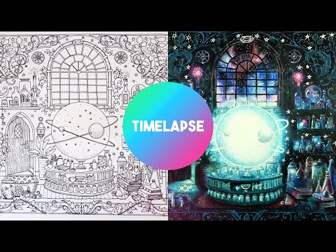 Rooms of Wonder Coloring Book by Johanna Basford TIMELAPSE