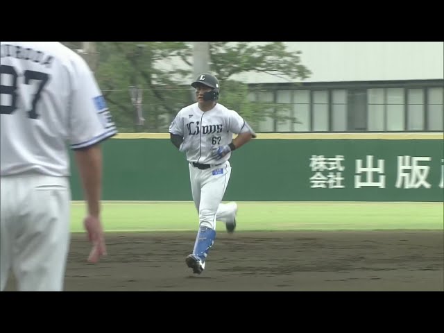【ファーム】パンチ力のある一発!! ライオンズ・野村大樹 左中間に先制ホームランを放つ!! 2025年9月3日 埼玉西武ライオンズ 対 千葉ロッテマリーンズ