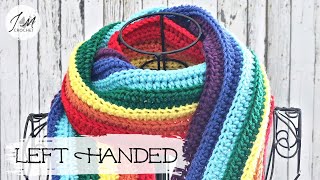 LEFT handed | Easiest Worsted SCARF EVER! | How to Crochet a scarf | beginner friendly crochet