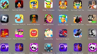 Roblox,Poppy Playtime 4,Evil Grandma,Grimace Monster,Stumble Guys,Baby Bobby Daycare,Free Fire......