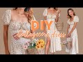 DIY PUFF SLEEVE BUSTIER MIDI DRESS - COTTAGECORE DRESS - Step by step sewing tutorial