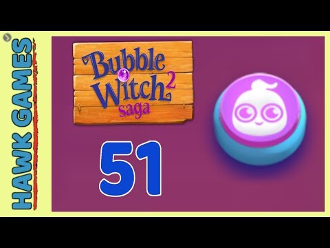 Bubble Witch 2 Saga Level 51 (Ghost mode) - 3 Stars Walkthrough, No Boosters