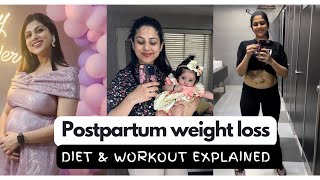 Postpartum weight loss journey  diet+ workout 25kg