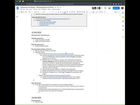 Kubernetes SIG Release (1.27) for 20230221