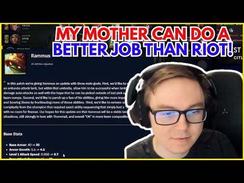 Baus Lose It Over RIOT Balancing Team Over New Rammus Changes - RIOT Ruined Rammus Top?