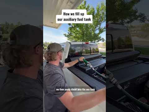 Filling up our auxiliary fuel tank #fulltimerv #rv #rvtravel #travel #rvliving #camping #roadtrip