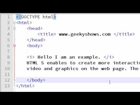 22 Italic using i Tag in HTML Hindi