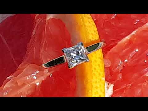 One  carat princess cut diamond in platinum