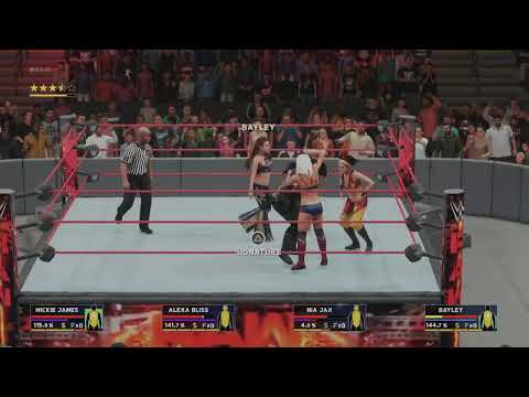 WWE 2K18 PS5: RAW: Fatal 4 Way- Bayley, Nia Jax, Alexa Bliss, and Mickey James