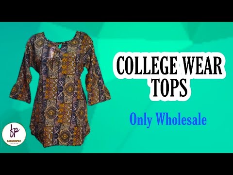College Wear Printed Rayon Top, Size: XL,XXL