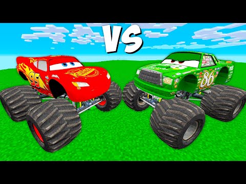 LIGHTNING MCQUEEN MONSTER VS CHICK HICKS MONSTER in Minecraft - which is best?