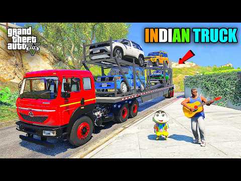 Franklin & Shinchan Buy Indian TATA Trailer Truck And Start Transport Business in GTA 5
