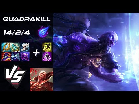 MID Ryze vs Vladimir [QUADRAKILL] - NA Grandmaster Patch 25.S1.8