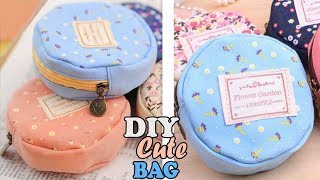DIY TEXTILE ROUND POUCH BAG // Cute Zipper Mini Bag Tutorial