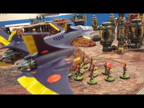 1st Warhammer 40k battle report. Aeldari vs Raven Guard