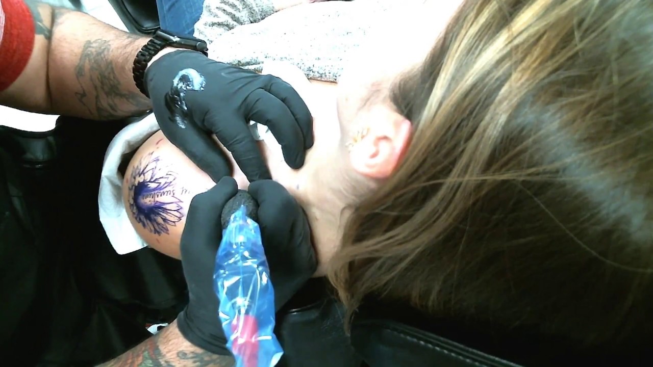 Time-lapse Sunflower Script Tattoo