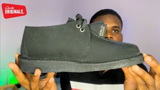 Clarks Original Men&#39;s Desert Trek Moccasin Black Unboxing &amp; Review
