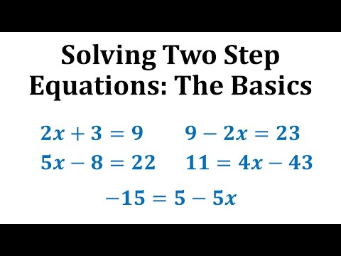 Solving Two Step Equations:  The Basics