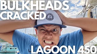 PARLAY REVIVAL Discovers My LAGOON 450 is BENT & My BULKHEADS Are CRACKED :( video