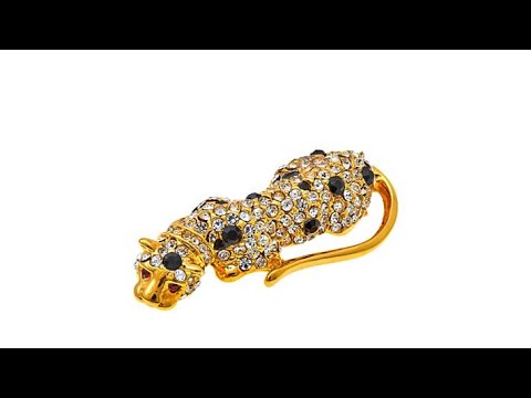 KJL by Kenneth Jay Lane "Glamour Cat" Leopard Brooch
