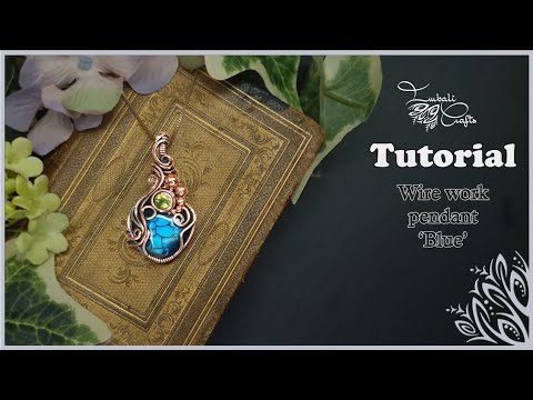 Wire work pendant - 'Blue'