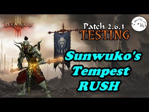 Diablo 3 Patch 2.6.1 PTR testing - Sunwuko's Tempest Rush Monk Build season 12