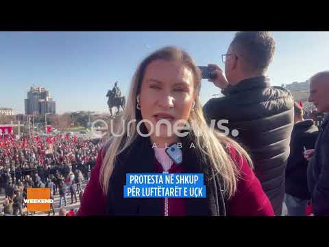 Shkupi ndizet flakë! Sheshi "Skënderbeu" plot me protestues për luftëtarët e UÇK!