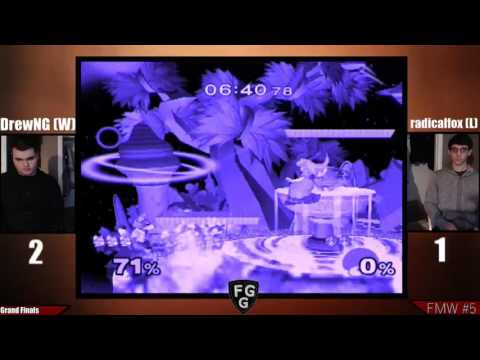 DrewNG (Fox) v.s. radicalfox (Peach) - Grand Finals - FMW #5 [BLUE MELEE] (Fredonia Melee Weekly)