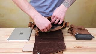 Шкіряна чоловіча сумка 20206 Vintage коричневий