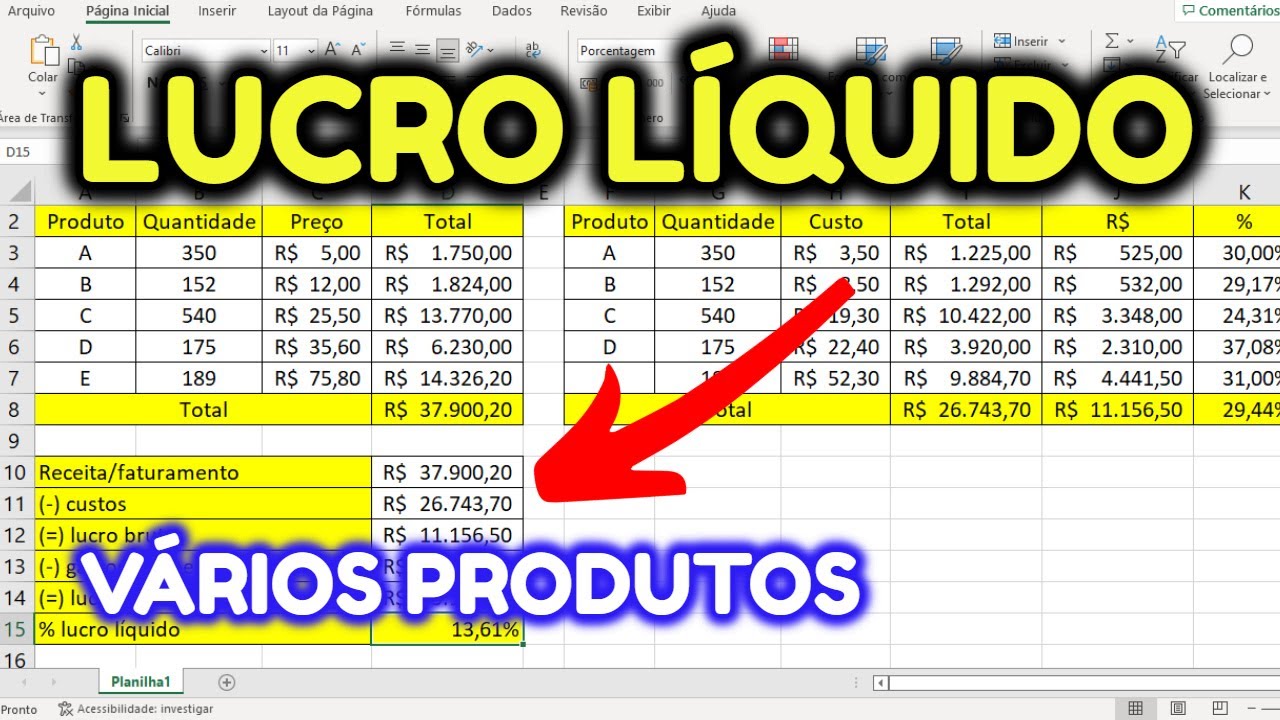 Como Montar uma Planilha de Vendas e Lucros no Excel