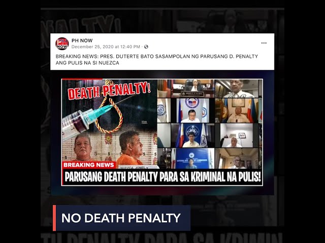 FALSE: Duterte orders death penalty for Nuezca