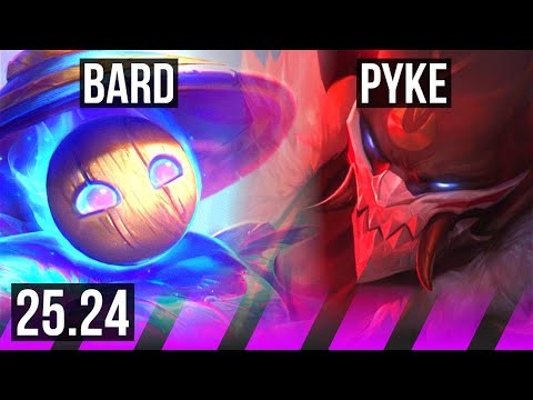 BARD & Jhin vs PYKE & Tristana (SUP) | Perfect KDA: 4/0/11 | EUW Challenger | 25.24
