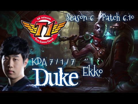 SKT T1 Duke EKKO Top vs Gragas - Patch 6.10 KR | League of Legends