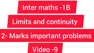 #Limits and continuity// 2-marks important questions