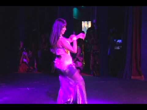 Ilham dancing with isis wings at Walk like an egyptian 2011 show