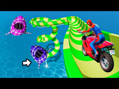 SPIDER-MAN Takes on WORLD'S HARDEST Slide Maze in GTA5🪂Superhero Challenge
