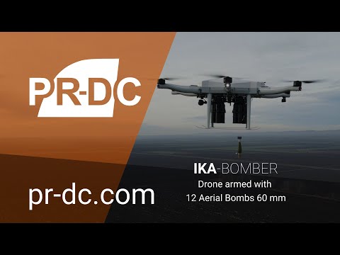 IKA-BOMBER drone - Mission demonstration - Dropping 12 Aerial Bombs 60 mm