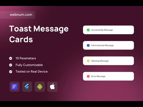 FlutterFlow Toast Alert Cards ✨ Success ✅ Info ℹ️ Warning ⚠️ Error ⛔ #flutterflow #alert #toast