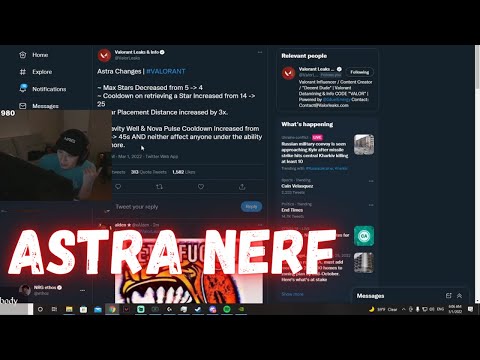 Ethos Reacts to ASTRA NERF Valorant Patch 4.04