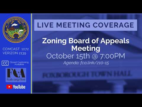 Thumbnail for Foxborough Zoning Board of Appeals Meeting 10/15/26
