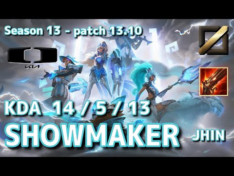【KRサーバー/P1】DK Showmaker ジン(Jhin) VS オレリオンソル(Aurelion Sol) MID - Patch13.10 KR Ranked【LoL】
