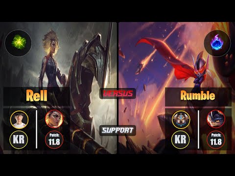 Effort RELL (Support) [Aftershock] VS RUMBLE - Challenger KR Patch 11.8