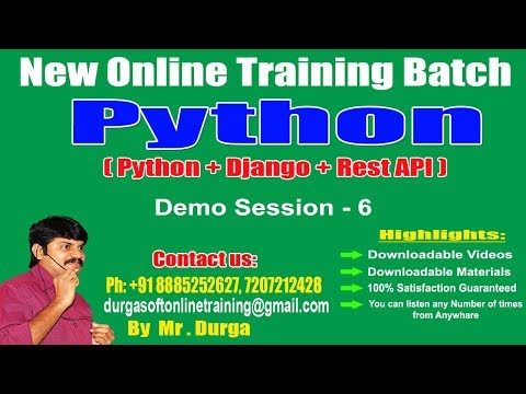 Python Tutorials Python Online Training Session 6 By Durga Sir