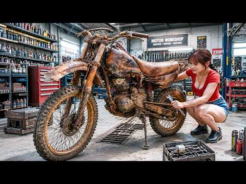 Genius Girl Restores Abandoned 1987 Off-Road Motorcycle 200cc Like New | Huyên Repair