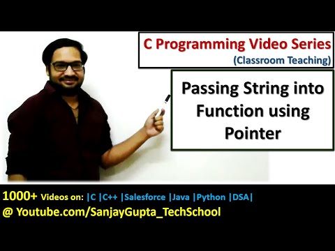 Passing String Into Function Using Pointer In C Language C Programming Video Tutorials Series