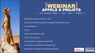 Webinar appels a projets replay – 13 octobre 2022